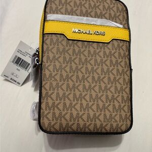 Michael Kors Brown and Yellow Crossbody Bag